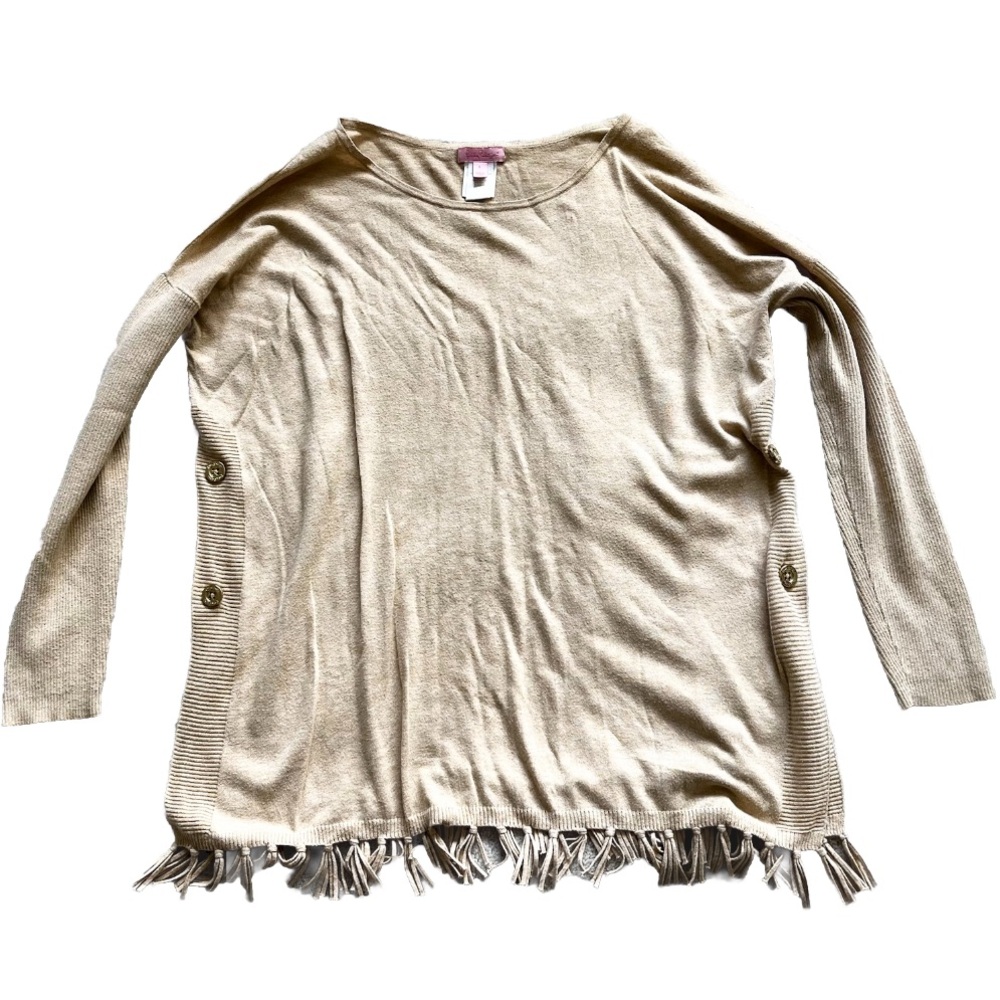 LILLY PULITZER Ramona Fringe Sweater Size Large Minimalist Sophisticated